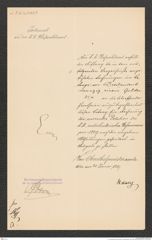 k.k. naturhistorisches Hofmuseum, Intendanzakten 1885-1896 (Hauer), Aktenzahl Z.61.b/1889, Seite 1